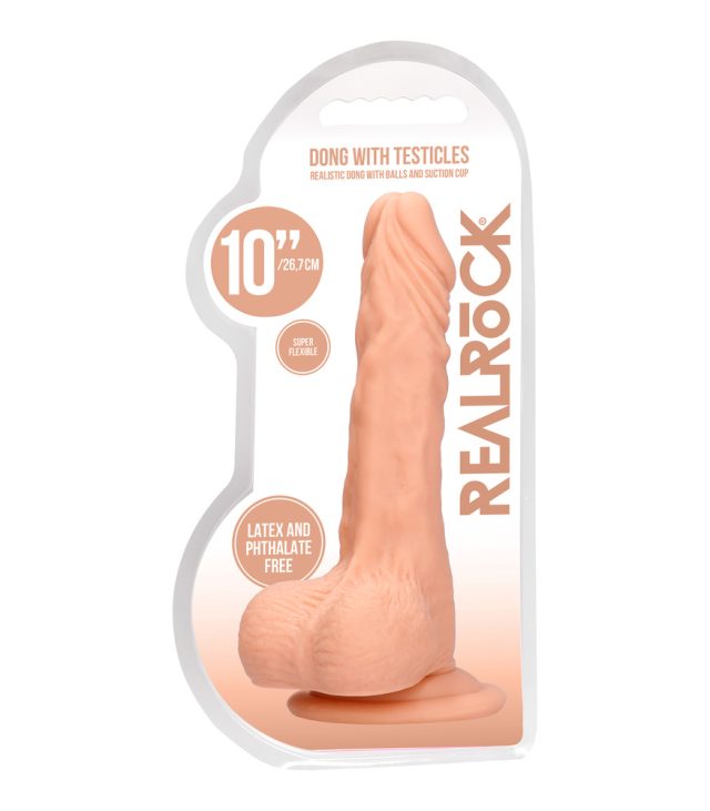 RealRock 10 Inch Dong With Testicles Flesh - Image 4