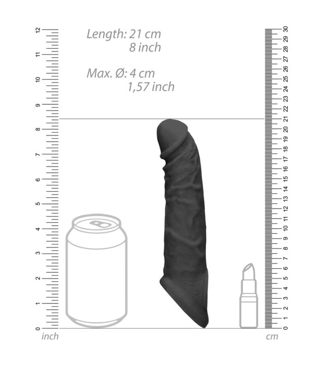 RealRock 8 Inch Penis Sleeve Black - Image 2