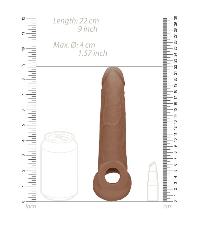 RealRock 9 Inch Penis Sleeve Flesh Tan - Image 2