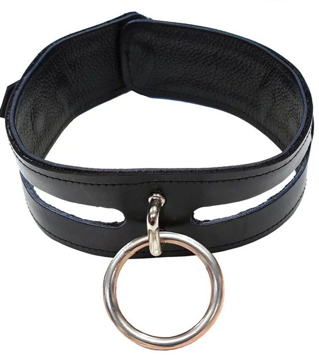 Rouge Garments Leather Fashion Bondage Collar Black