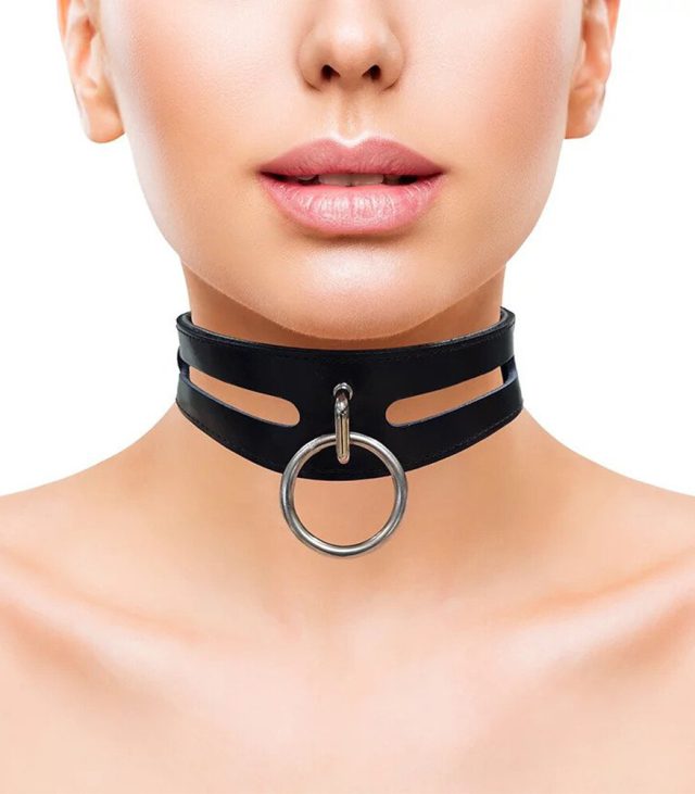 Rouge Garments Leather Fashion Bondage Collar Black - Image 2
