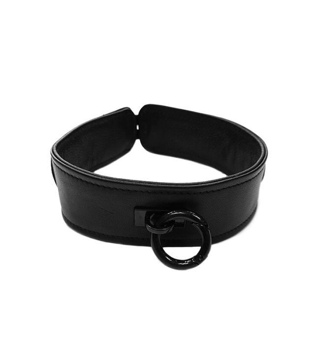 Rouge Garments Plain Black Leather Collar