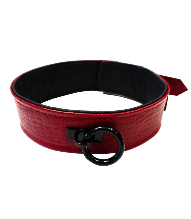 Rouge Garments Leather Croc Print Collar