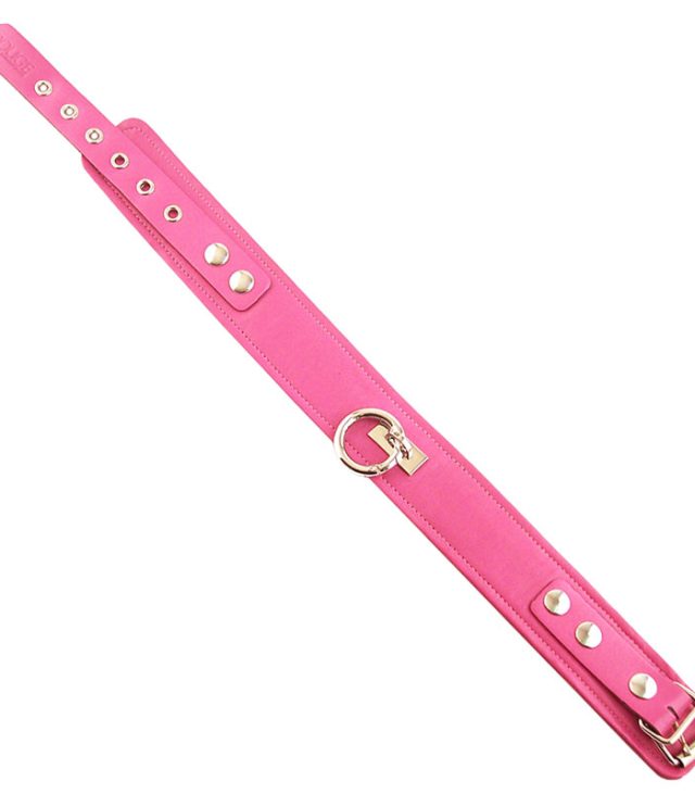 Rouge Garments Plain Pink Leather Collar