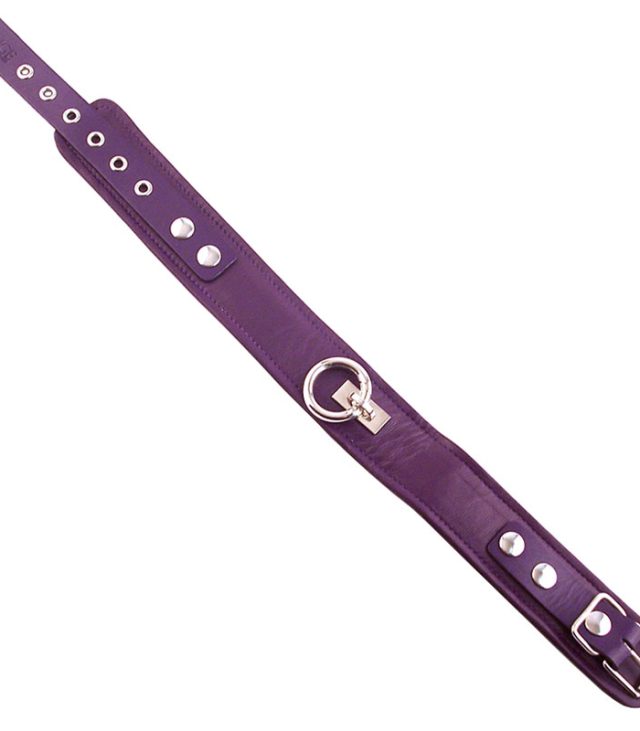 Rouge Garments Plain Purple Leather Collar