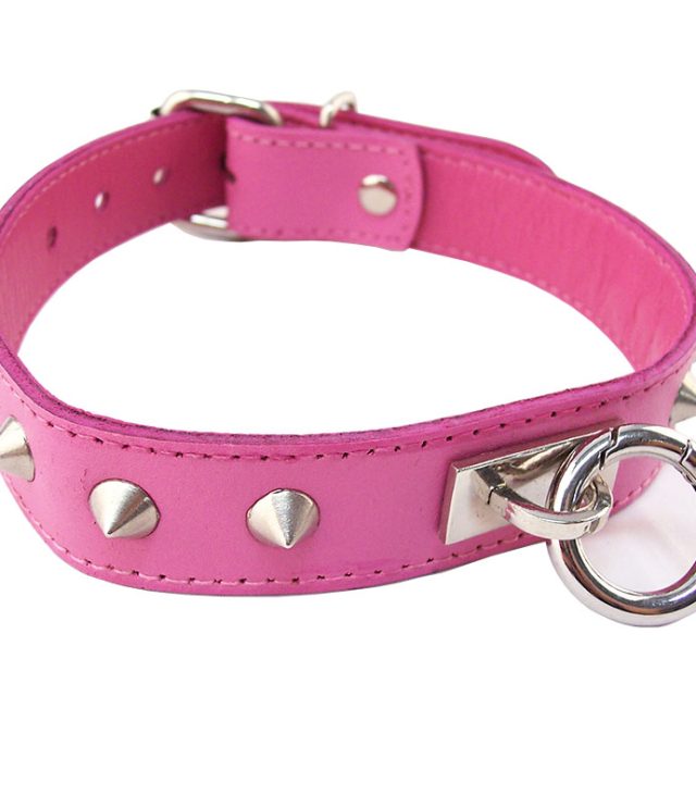 Rouge Garments Pink Studded ORing Studded Collar