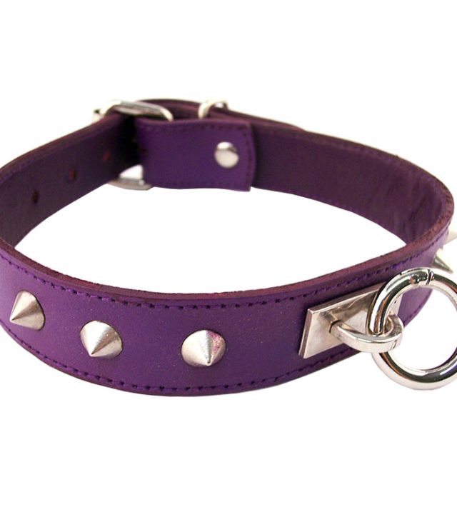 Rouge Garments Purple Studded ORing Studded Collar