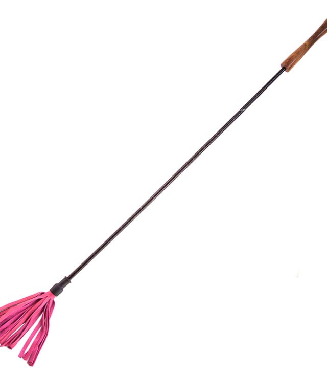 Rouge Garments Riding Crop With Wooden Handle Pink