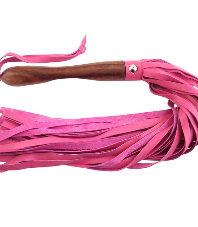 Rouge Garments Wooden Handled Pink Leather Flogger