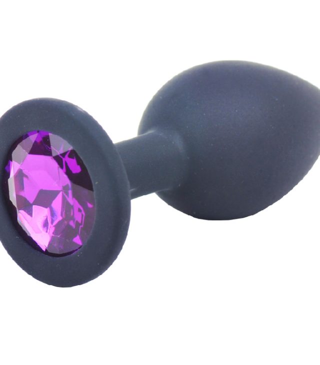 Small Black Jewelled Silicone Butt Plug