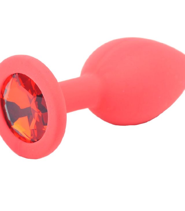 Small Red Jewelled Silicone Butt Plug