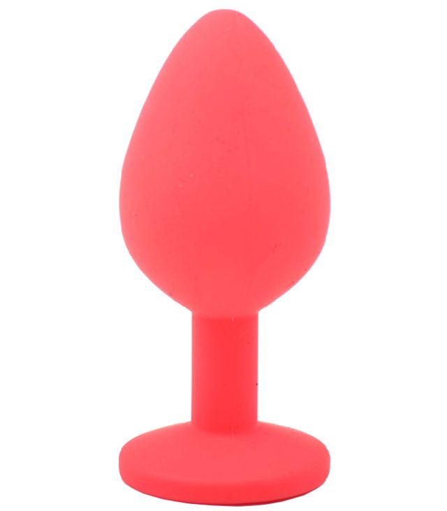 Medium Red Jewelled Silicone Butt Plug - Image 2