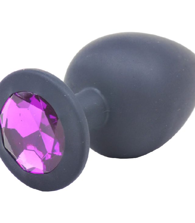 Large Black Jewelled Silicone Butt Plug