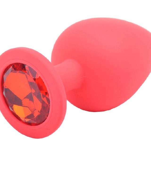 Large Red Jewelled Silicone Butt Plug