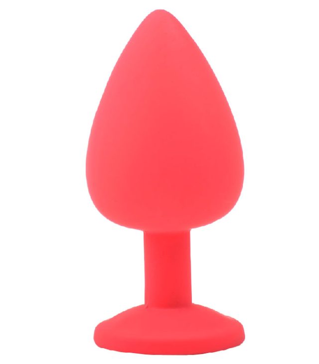 Large Red Jewelled Silicone Butt Plug - Image 2