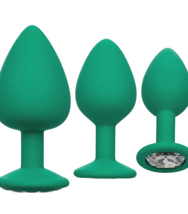 Cheeky Gems Butt Plugs 3 Piece Set Green