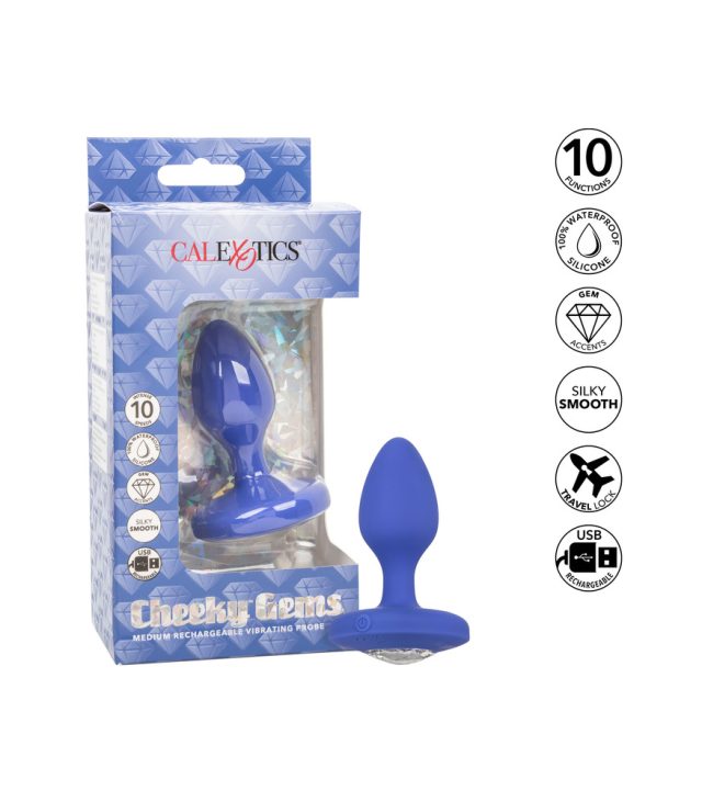 Cheeky Gems Medium Rechargeable Vibrating Butt Plug - Image 4