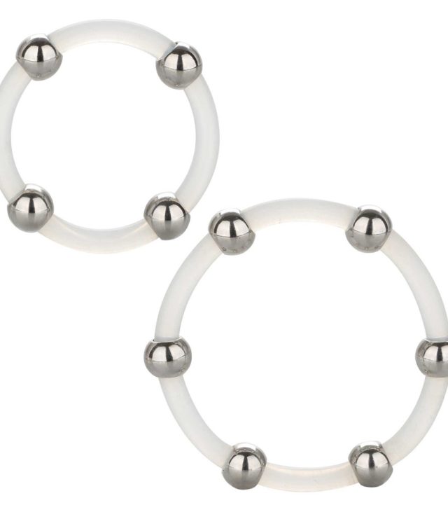 Steel Beaded Silicone Ring Set