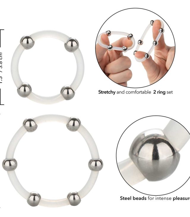 Steel Beaded Silicone Ring Set - Image 2