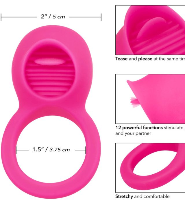 Rechargeable Teasing Tongue Enhancer Cock Ring - Image 2
