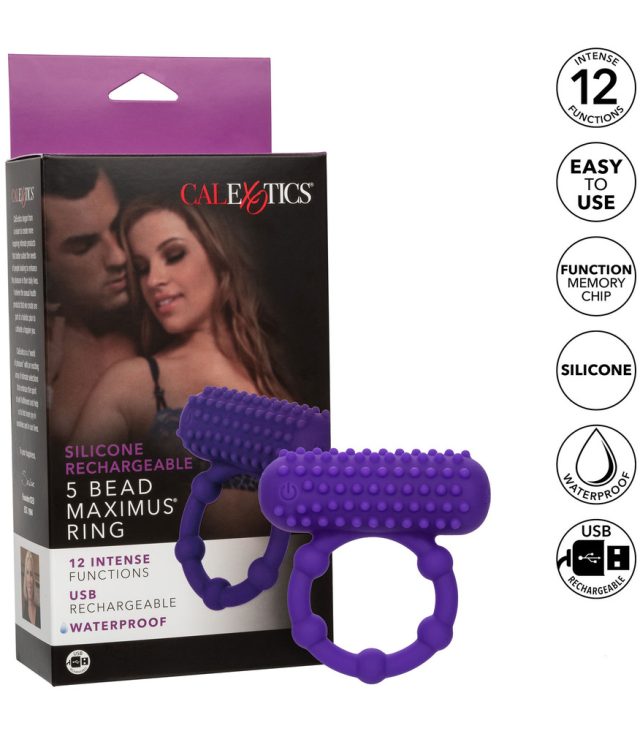 5 Bead Maximus Rechargeable Cock Ring - Image 4