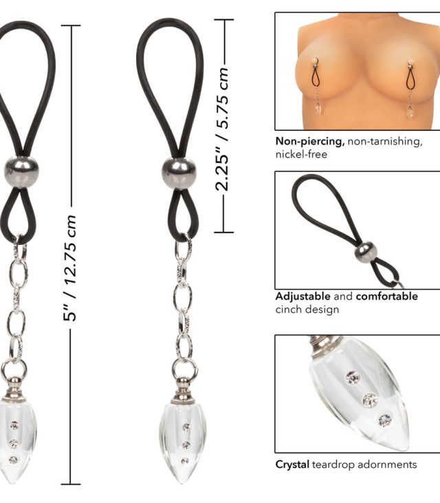 Nipple Play NonPiercing Nipple Jewellery Crystal Teardrop - Image 2