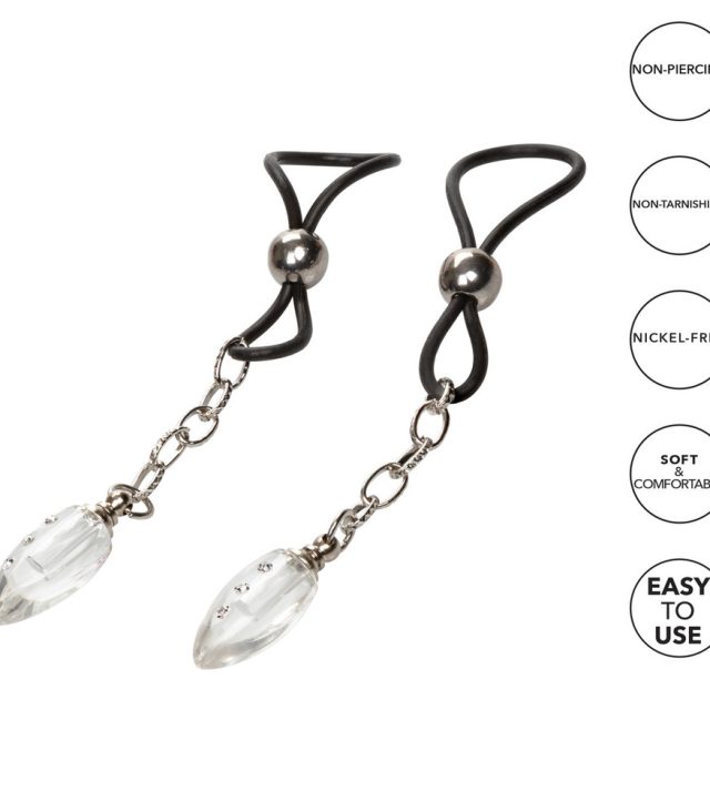 Nipple Play NonPiercing Nipple Jewellery Crystal Teardrop - Image 3