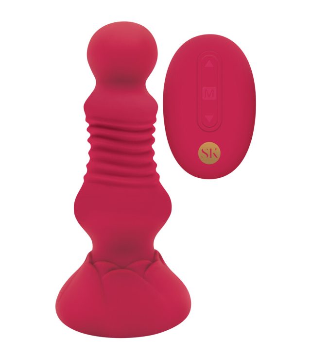 Secret Kisses Remote Thrusting Rosebud Butt Plug