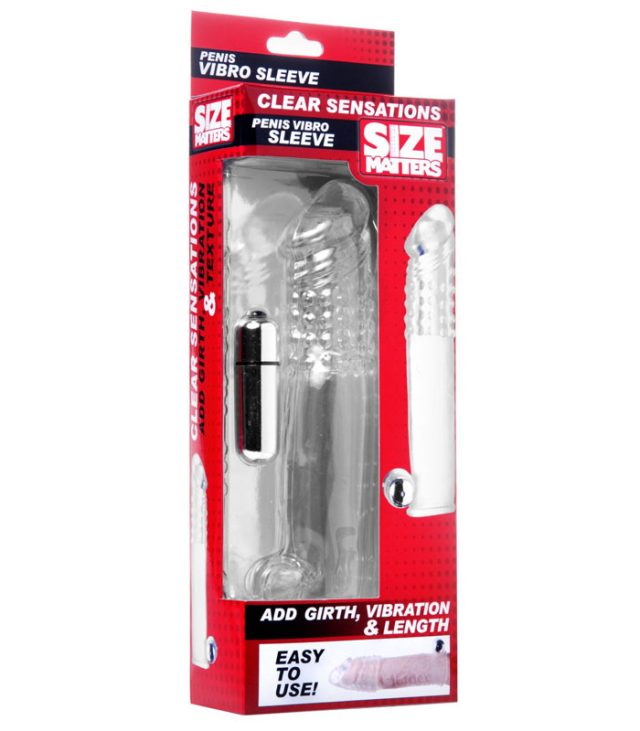 Size Matters Clear Vibrating Penis Sleeve - Image 4