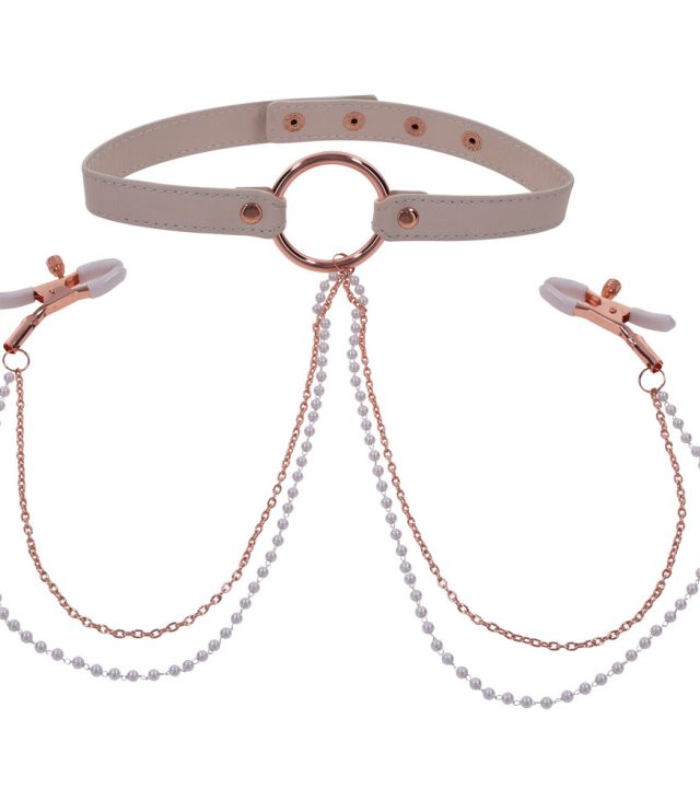 Sex and Mischief Collar with Nipple Clamps