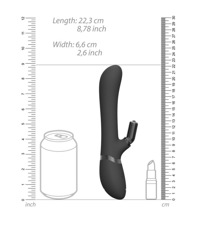 Vive Chou Double Action Interchangeable Rabbit Vibrator Black - Image 3