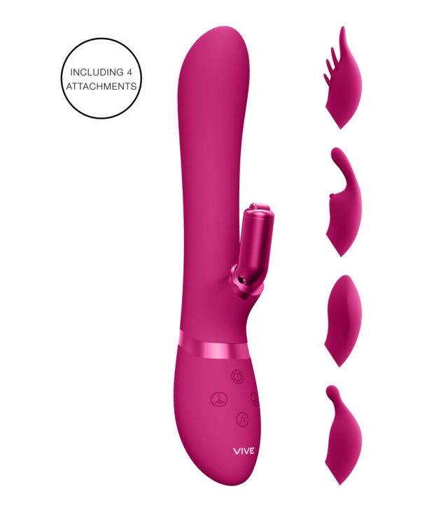 Vive Chou Double Action Interchangeable Rabbit Vibrator Pink