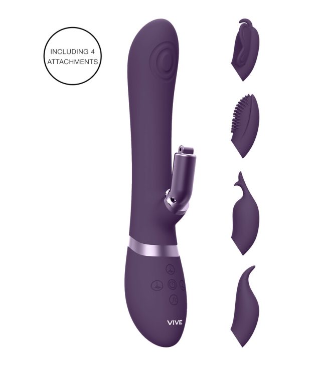Vive Etsu Interchangeable Rabbit Vibrator Purple