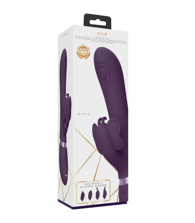 Vive Etsu Interchangeable Rabbit Vibrator Purple - Image 4