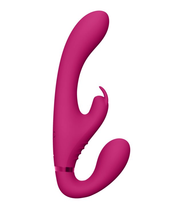 Vive Suki Triple Action Strapless Strap On Vibrator Pink - Image 4