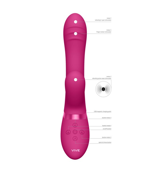 Vive Tani Finger Motion With Pulse Wave Vibrator Pink - Image 2