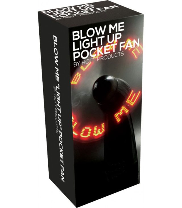 Blow Me Light Up Pocket Fan Black