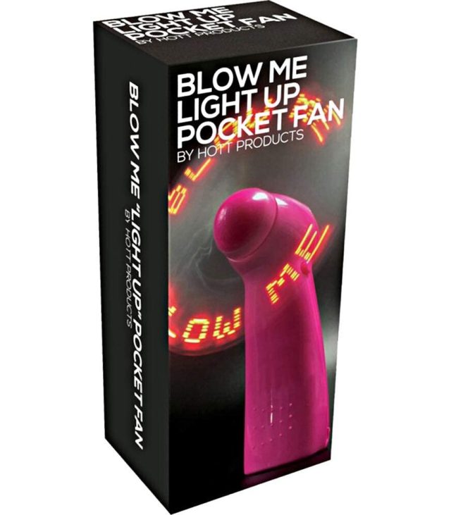 Blow Me Light Up Pocket Fan Pink