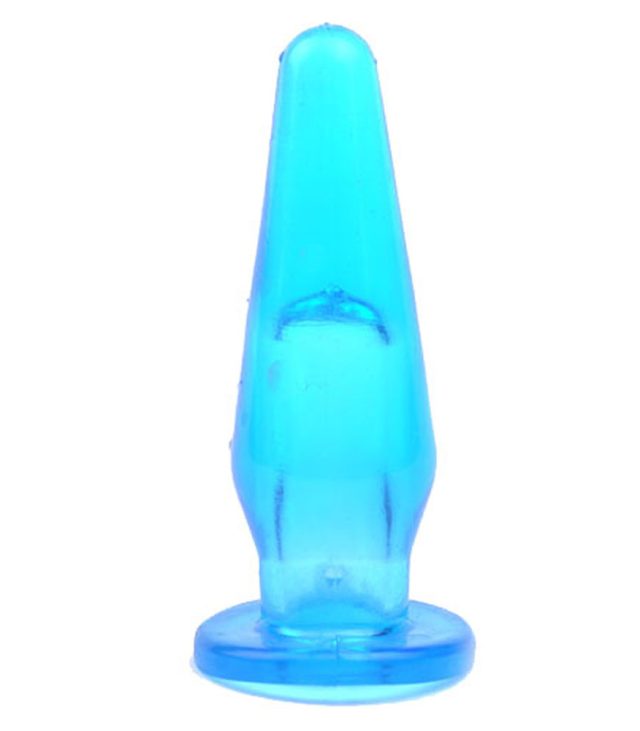 Mini Butt Plug With Finger Hole Blue