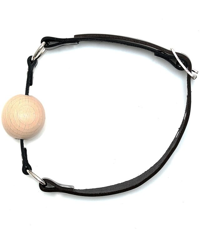 Leather Gag With Wooden Ball - Image 2