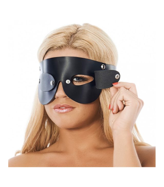 Leather Blindfold With Detachable Blinkers