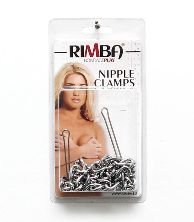 Silver Nipple Clamps With Double Chain - Image 3
